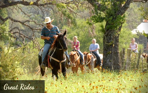 Your stay at Dixie Dude Ranch includes plenty of horseback riding through our Texas Hill Country ranch.